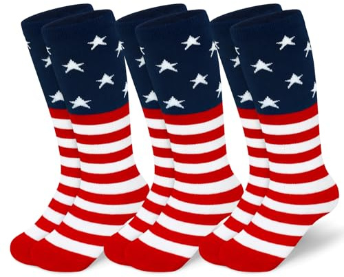 American Flag Socks - 4th of July Red, White & Blue Youth Boys Soccer Socks