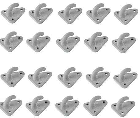 Set of 10-30 Three-Hole Tarpaulin Hooks Made of Plastic Net Hooks Fixing Hooks Tension Hooks Lashing Eye 45 x 39 mm Ideal for Trailer Net Tarpaulin Load Securing Taillift (Pack of 20)