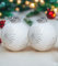 2 Weihnachtskugeln in weiß und Silber Glitzer-Dekor Ø 8 cm 80573