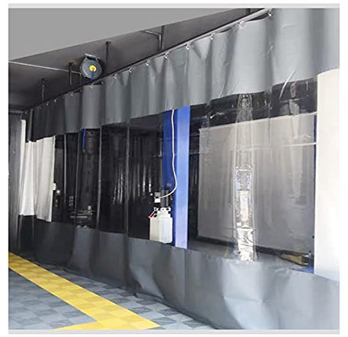 Cortina impermeable de PVC para exteriores para cenador, garaje, lona transparente resistente al viento y a la lluvia con aislamiento antienvejecimiento, ideal para separación de lavado de coches (1 x