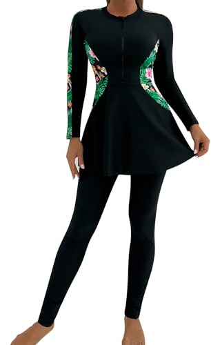 Femmes Maillot de Bain Musulman: Doux Complet 2 Pièces Burkinabi Manches Longues Haut Pantalon Natation Anti - éruption - Maillot de Bain Islamique