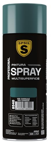 SPSIL Pintura Spray Verde Carruaje Brillo 400ml - Spray para uso Profesional y Doméstico en múltiples superficies - Alta Adherencia y Cobertura - Secado Rápido