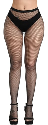 Makii Womens Black Fishnet Tights - Sexy Pantyhose Fish Net Stockings Diamond Mesh Net Tight For Halloween Costumes Cosplay UK (UK, Alpha, One Size, Regular, Regular, Pack of 1)