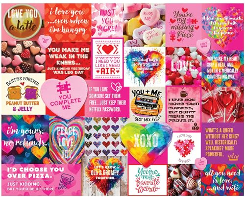White Mountain Love Notes 1000 Piece Jigsaw Puzzle - Romantic Collage Puzzle, Large Dust Free Pieces, 24 x 30 in, Made in USA, for Adults and Couples