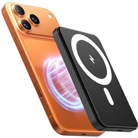 Power Bank Magnetico 10000mAh, Wireless Caricatore 20W Ricarica Rapida Powerbank, Caricabatterie Portatile per Magsafe, Battery Pack Wireless Batteria Esterna per iPhone 17 16 15 14 13 Pro Max Series