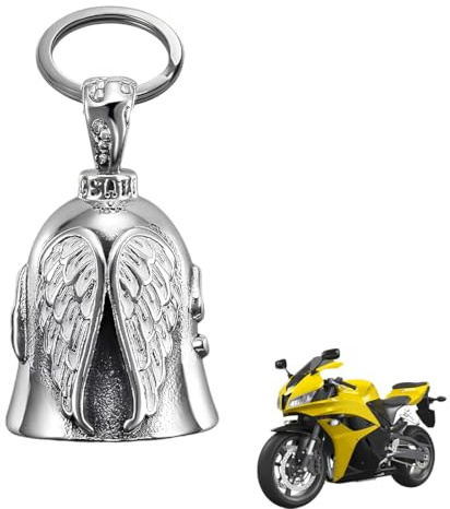 GXGM 1 pieza de campana Guardian Bell para moto, campana de ángel de la guarda para motociclistas, llavero con anilla para colgar, para coches eléctricos y bicicletas