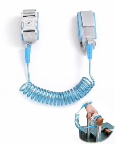 XUKZIMA Correa Antiperdida Niños 1 Unidad 1,5 m, Pulsera Identificativa Plástico Gris Azulado, Arnés Bebé Ajustable Antideslizante con Cierre Rápido para Exterior