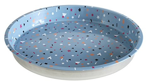 Premier Housewares Stellar Serving Tray, Round, Tin, Blue, 33 x 33 x 4 cm