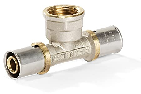 H2O-Flex® 20er Pressfitting T-Stück mit 1/2 Innengewinde für Verbundrohr 2,0mm DVGW Aluverbund - Rohr 20 x 2,0mm Mehrschichtverbundrohr