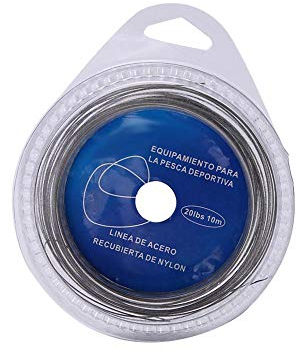 Stahl Angelschnur, 100cm 7 Stränge Edelstahl Vorfachschnur Vorfach Angelschnur Stahlvorfach Angeldraht (20 lbs)