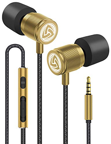 LUDOS Ultra Kopfhörer In Ear Ohrhörer mit Kabel und Mikrofon, Kristallklarer Klang, Ausgewogene Höhen und Tiefen, Neuer Memory Foam, Langlebiges Kabel, Bässe, Lautstärkeregelung, Earphones für Handy