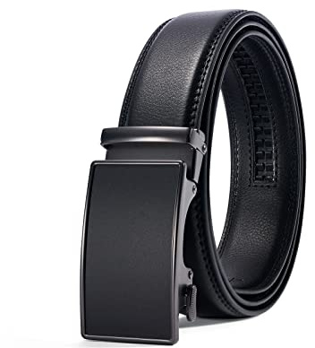 PlusZis Ceinture habillée à cliquet en cuir pour hommes de 28 à 68 grande et grande avec boucle automatique