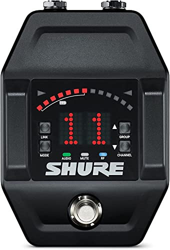 Shure GLXD6+ Pro Digital Wireless Guitar Pedal Receiver, Dual Band (operates in 2.4GHz and 5.8Hz), 100 ft Range - for use with GLX-D+ Dual Band Wireless Systems (Transmitter Sold Separately)