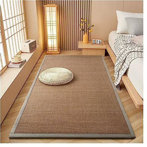 XILYZMO Naturfasern Bambus Teppich, Japanisch Traditionell Bambus Teppichboden, rutschfest Atmungsaktiv Krabbelmatte, Sommer Matte Für Bett Meditationsraum (Farbe : 0.70(in), Größe : 47.2 x 59(in))