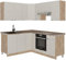 Vicco Eckküche Fame-Line, GrauBeige/Goldkraft Eiche, 160 x 60 cm ohne Arbeitsplatte