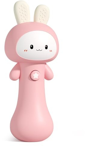 VKTEN Bunny Baby Rattle Toy with Light & Sound – Interactive Teething & Sensory Toy – Ideal Easter Basket Stuffer for Baby 3-24 Months