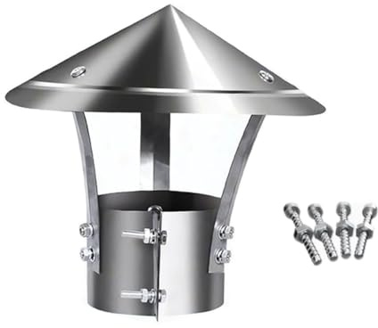 Generico Comignolo Antivento Antipioggia Ø 80-300mm Comignolo in Acciaio Inox per Condotti di Stufe E Camini Comignoli Superiori Conici Comignoli for Esterno Tetto(130mm/5.1in)