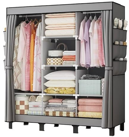 lishbie Tragbarer Kleiderschrank, Schlafzimmer-Schrank, Kleideraufbewahrungsbox, einfaches hängendes Kleiderregal, geeignet für Schlafzimmer, Wohnheime und Mietwohnungen. 130 cm B * 45 cm T * 172 cm H