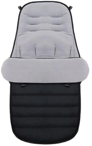 Lotvic Cosytoes Footmuff, 4 in 1 Universal Footmuff for Pushchair, Windproof & Waterproof Baby Sleeping Bag, Thicken Fleece Lined Warm Pram Footmuff for Pushchair Stroller Pram Buggy (Black and Grey)