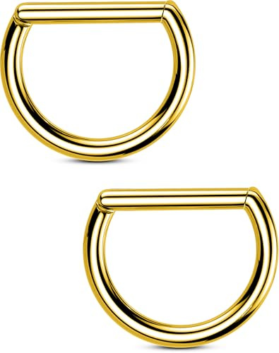 OUFER Body Piercing 2 barras de titanio para pezón de 14 G, piercing para pezón, joyería para pezón para mujeres y hombres, barra de piercing de pezón de 14 mm