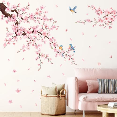 SHUCHING Stickers Muraux Fleurs de Cerisier