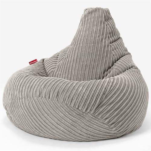 Lounge Pug Pouf Poire Gamer en Velours Côtelé - Facilement Transportable, Assise Confortable, Pouf Salon, Adulte, Chambre Ado - Vison