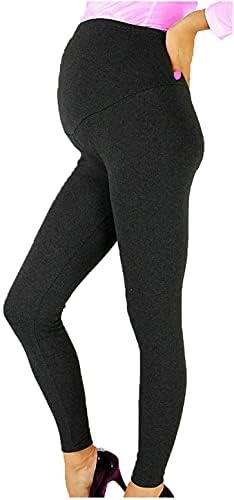 BODYWEAR LTD Womens Maternity Leggings - Over Bump (Dark Grey, UK Size 12 - M/L)