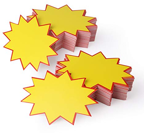 200Pcs Blank Star Retail Sale Signs Sales Price Label Tags for Real Estate and Garage Sales, Fundraising, Stores, Commerce by HRLORKC