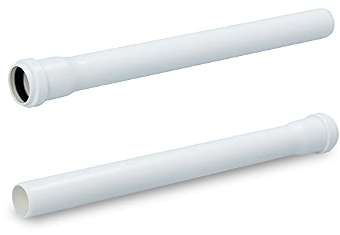 HT Rohr Abwasserrohr mit Muffe Ø 32 mm x 500 mm Länge Weiß | PVC Kanalrohr Abflussrohr mit Gummidichtung | Kanalrohrsystem Heißwasser Chemische Beständigkeit | Abwasser Installation