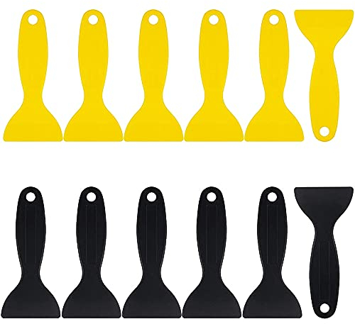 Niaciswe Spatule Enduit 12 Pièces Couteau à Enduire Spatule Plastique Couteau Enduit Couteau a Enduire Grattoir Peinture Spatule Imprimante 3d Spatule pour Retrait de Résine d'Impression 3D Nettoyant