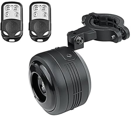Bike Bell Alarm Horn with Remote, USB Rechargeable, Waterproof, Anti-Theft Vibration Alarm for Bikes/Scooters (1 Pack)