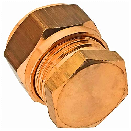 Stopfen End Stück Kappe Deckel Blindkupplung für Kupferrohr Außendurchmesser 15mm Schraub Fitting mit Klemmring Verschraubung Klemmverschraubung für Kupfer CU Rohr