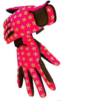 Gants d'équitation pour jeunes filles et garçons avec motif étoile pour les sports de plein air et l'équitation (10 à 12 ans, rose)