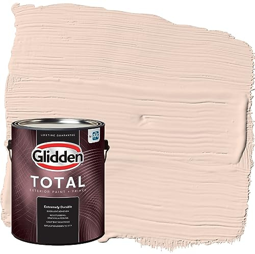 Glidden Total Exterior Paint & Primer All-in-One, Blush Beige/Orange, Semi-Gloss, 1 Gallon