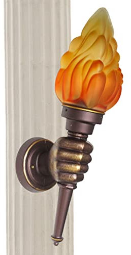 Maodom Pared Vintage con Llama | Luz Mano antorcha Creativa con Llama | Apliques Pared con Llama, lámpara Colgante Pared Arte Vintage Decorativa para el hogar