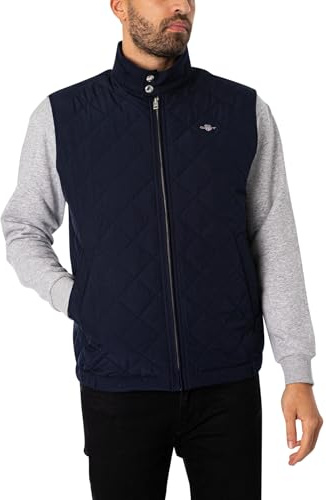GANT Veste matelassée Windcheater Gilet, Bleu Nuit, L Homme