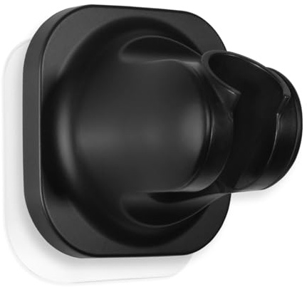 Handheld Shower Head Holder - 5 Positions Adjustable - Concealed Adhesive Mount with Screw Option- Bathroom Wall Mount Shower Hose Holder (Matte Black)