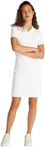 TOMMY HILFIGER Dam 1985 SLIM PIQUE POLO KLÄNNING SS WW0WW43228, vit, XXL, Vit (Ecru), XXL