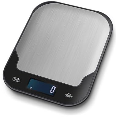 Pitasha 10kg Digitale Küchenwaage, 22lb Lebensmittelwaage für die Küche, g/kg/ml/lb/oz/milch/ml & Tara-Funktion, 1 Gramm Genauigkeit, Premium-Edelstahl mit LED-Anzeige