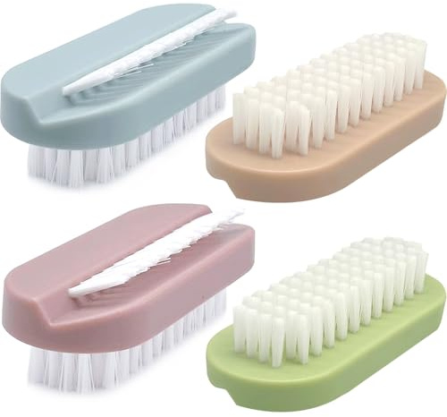 Nail Brush for Cleaning Fingernails Two Sided Hand Fingernail Scrub Brush Soft Stiff Bristles Nail Scrubber Brushes for men women kids,4 PCS