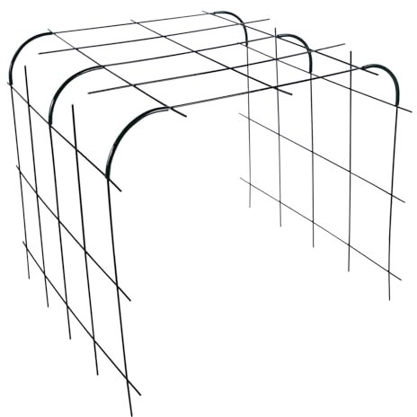 bellissa - Rankhilfe Andybell 70M Rankgitter 73x70cm & 6 Verbinder 90°- Spalier-Pflanzenstütze für rankende Nutzpflanzen, Gemüse, Blumen etc. - Pflanzengitter wetterfest & wiederverwendbar