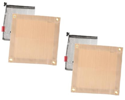 Toddmomy 2 Juegos paño ignífugo Fire Blanket Mantas antifuego Mantas ignifugas Mini ladrillo refractario cámping Accesorio para Acampar Conveniente Aislante Fibra de Vidrio Coffee