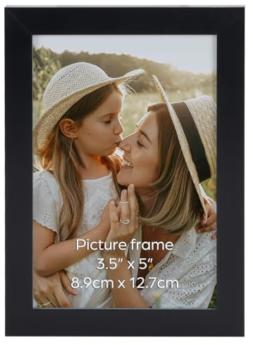 Ditwis Bilderrahmen 9x13 Schwarz, Fotorahmen für 13x9 cm Fotos und Bilder, Wand- und Tischaufstellung, Modern Rahmen für Wohn-, Schlaf- und Büroräume