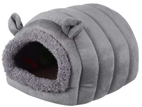 Hemobllo Warm Hamster House avec Oreilles Amusantes Nid Confortable Matériau Doux pour Petits Rongeurs Lit Lavable Abri pour Hamster Cochon Chinchilla