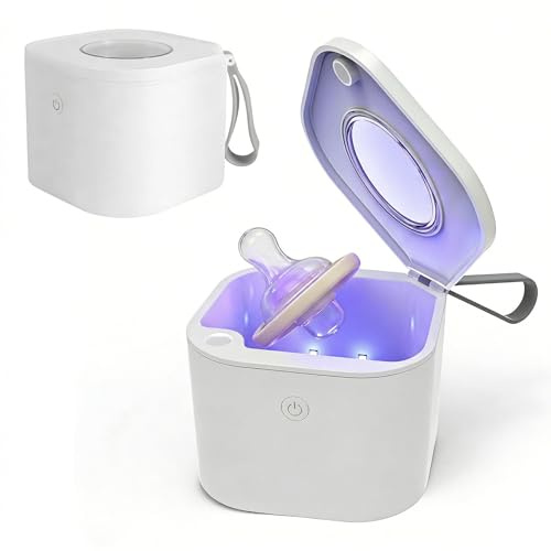 Dummy Steriliser, UV Dummy Steriliser | Kills 99% of Germs in 3 Mins by 4 UV Lights, Baby Pacifier Steriliser On The Go, Type-C Rechargeable