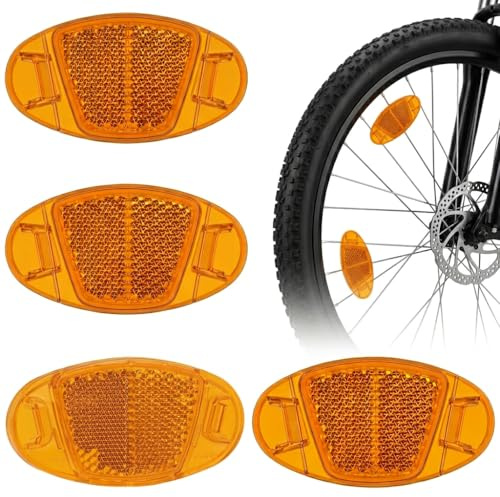 HAVIRI 6 riflettori per raggi di bicicletta, occhi di gatto, omologati StVZO e infrangibili, riflettori per bicicletta, riflettori per raggi