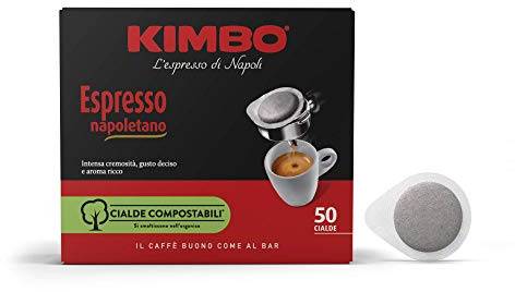 Kimbo Cialde Caffè Compostabili ESE Espresso Napoletano - Confezione da 50 Cialde