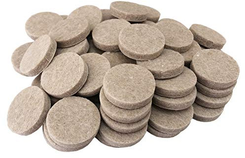 Lansonee Pack of 48 Furniture Felt Pads Heavy Duty Self Stick Furniture Pads for Hardwood Floors Protection 25mm Round Beige