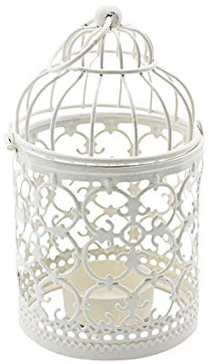Shiwaki Linterna Colgante de Jaula para pájaros de Metal Blanco, centros de Mesa Decorativos Vintage de Bodas y Fiestas, candelabro de Festival, decoración del hogar