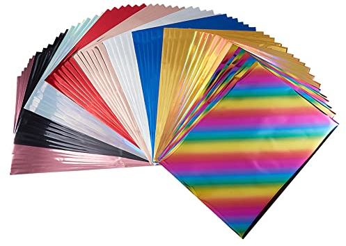 SUPERFINDINGS 60 Blätter Tonersensible Folie 10 Farben Transferfolie Papier A4 Folienpapier Für Laserdrucker + Laminiergerät Metallic DIY Basteln Prägen Scrapbooking Kartenherstellung 29x18.5cm